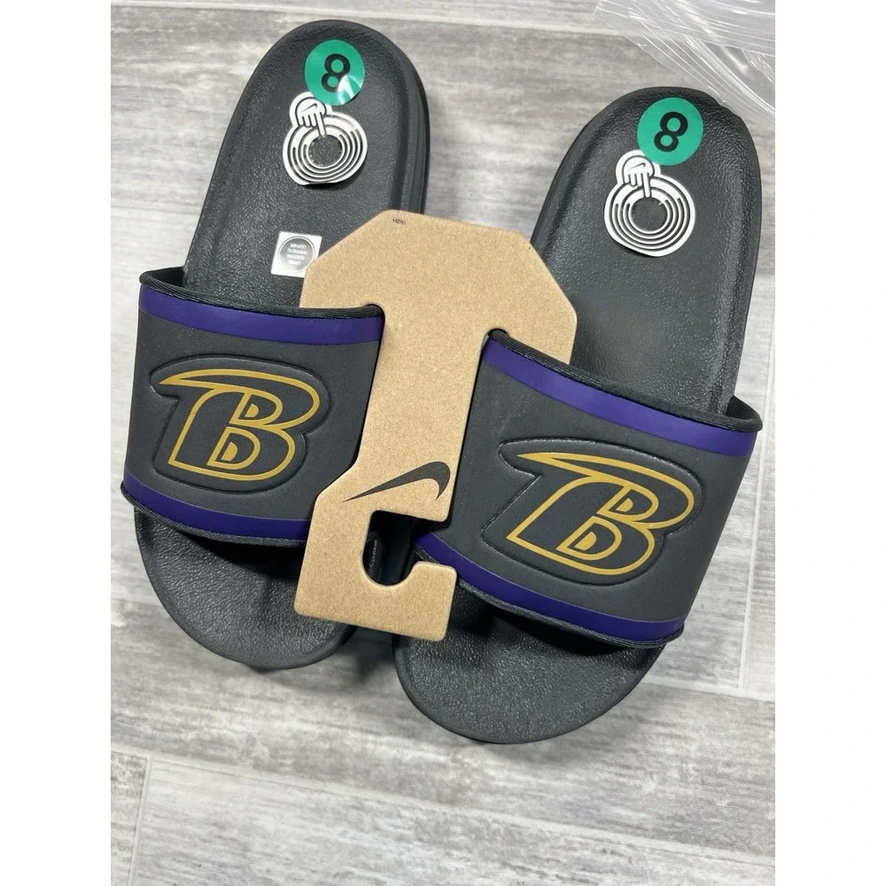 Nike Men's Size 8 Baltimore Ravens Slides Offcourt Slide Black/Purple DD0546-002